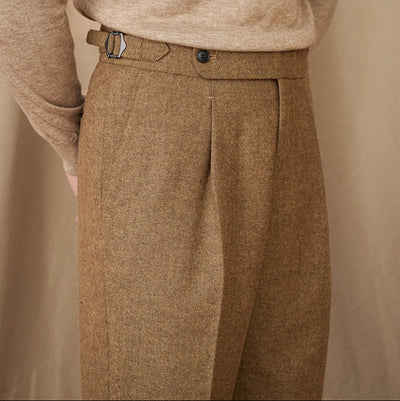 Shiny Wool Trousers