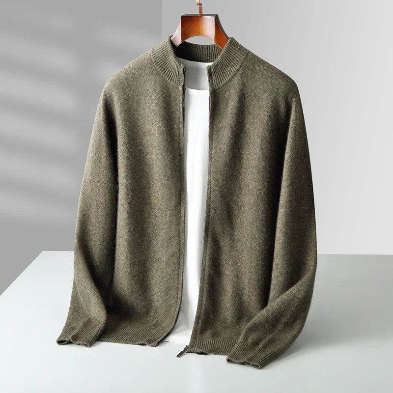 Old Money Men's Cashmere Zip Jacket