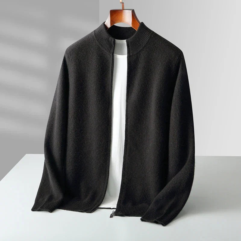 Old Money Men's Cashmere Zip Jacket