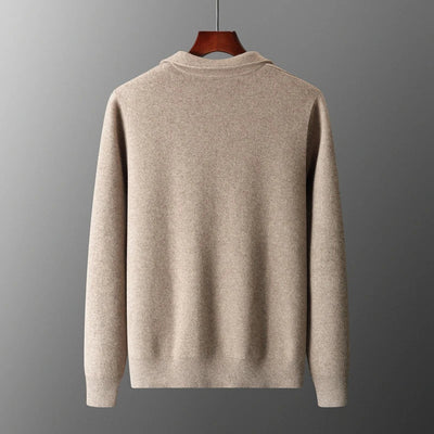 Old Money Men's Cashmere Knitted Zip-Through Jacket