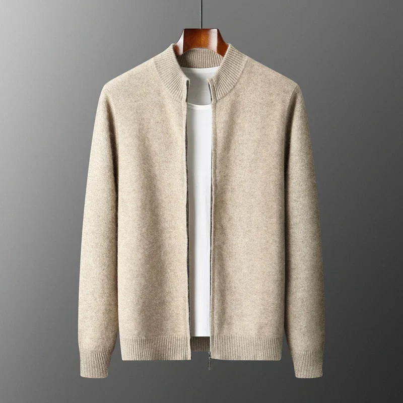 Old Money Men's Cashmere Zip Jacket