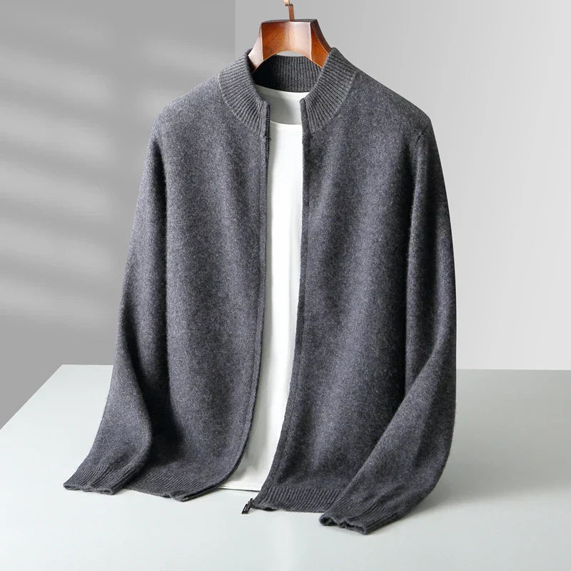 Old Money Men's Cashmere Zip Jacket