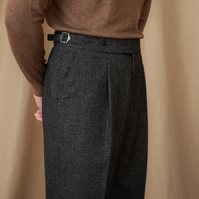 Shiny Wool Trousers