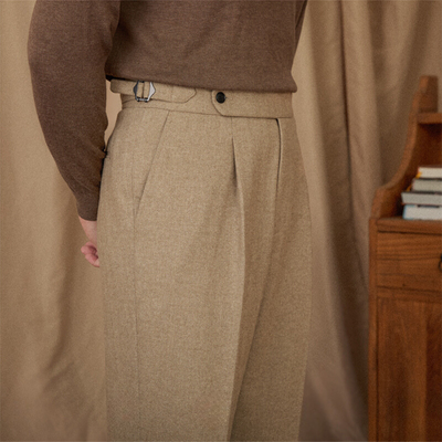Shiny Wool Trousers